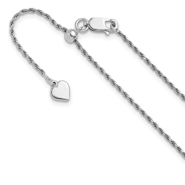 Leslie's Sterling Silver Adjustable 1.4mm D/C Rope Chain
