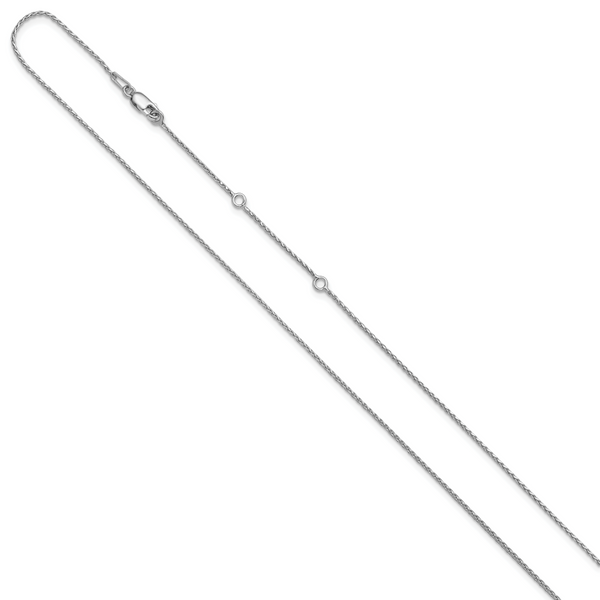 Leslie's Sterling Silver 1mm D/C Spiga 1in+1in Adjustable Chain - Image 2