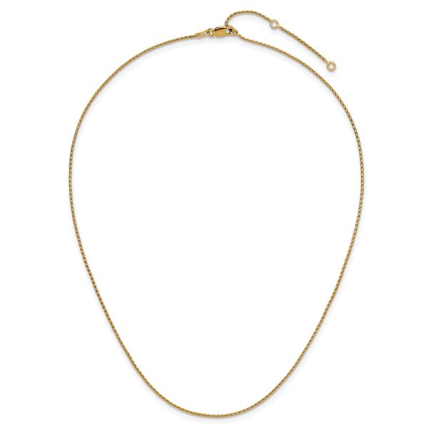 Leslie's Sterling Silver Gold-plated 1mm D/C Spiga 1in+1in Adjustable Chain - Image 4