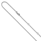 Leslie's Sterling Silver 1.2mm D/C Spiga 1in+1in Adjustable Chain