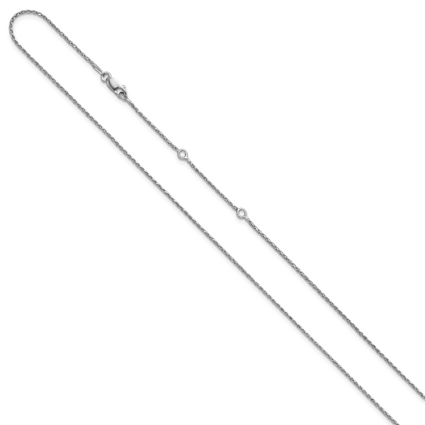 Leslie's Sterling Silver 1.2mm D/C Spiga 1in+1in Adjustable Chain - Image 2