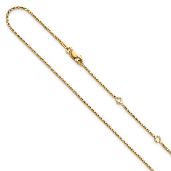 Leslie's Sterling Silver Gold-plated 1.2mm D/C Spiga 1in+1in Adjustable Cha