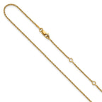 Leslie's Sterling Silver Gold-plated 1.2mm D/C Spiga 1in+1in Adjustable Cha