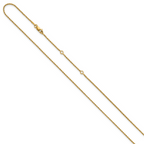 Leslie's Sterling Silver Gold-plated 1.2mm D/C Spiga 1in+1in Adjustable Cha - Image 2