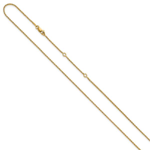 Leslie's Sterling Silver Gold-plated 1.2mm D/C Spiga 1in+1in Adjustable Cha - Image 2