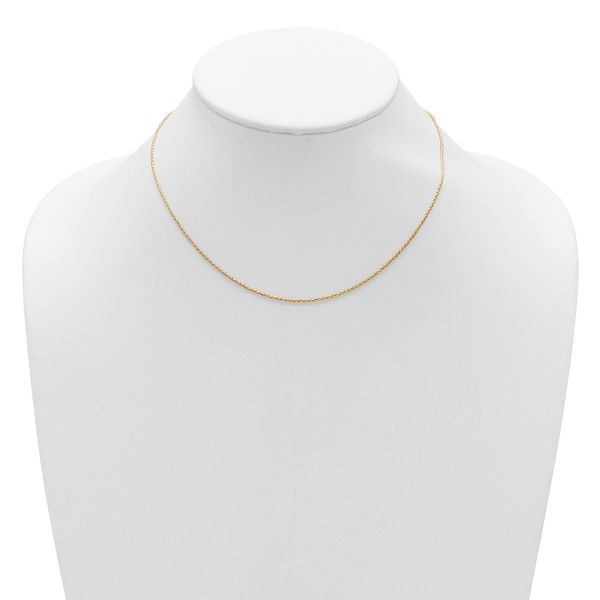 Leslie's Sterling Silver Gold-plated 1.2mm D/C Spiga 1in+1in Adjustable Cha - Image 3