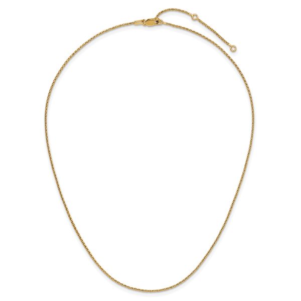 Leslie's Sterling Silver Gold-plated 1.2mm D/C Spiga 1in+1in Adjustable Cha - Image 4