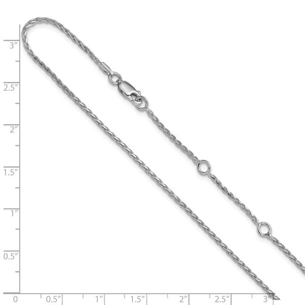 Leslie's Sterling Silver 1.6mm D/C Spiga 1in+1in Adjustable Chain - Image 3