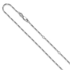 Leslie's Sterling Silver 1.45mm Figaro 1in+1in Adjustable Chain