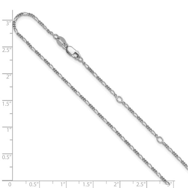 Leslie's Sterling Silver 1.45mm Figaro 1in+1in Adjustable Chain - Image 3