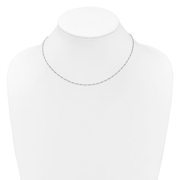 Leslie's Sterling Silver 1.45mm Figaro 1in+1in Adjustable Chain - Image 4