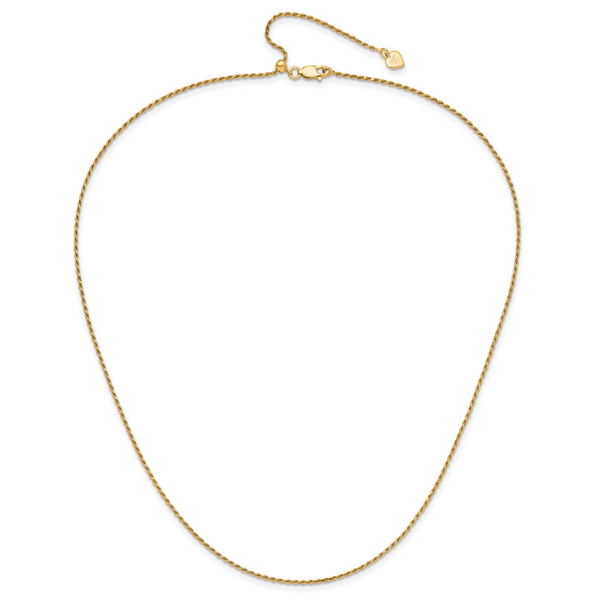 Leslie's Sterling Silver Gold-plated Adjustable 1.4mm D/C Rope Chain - Image 4