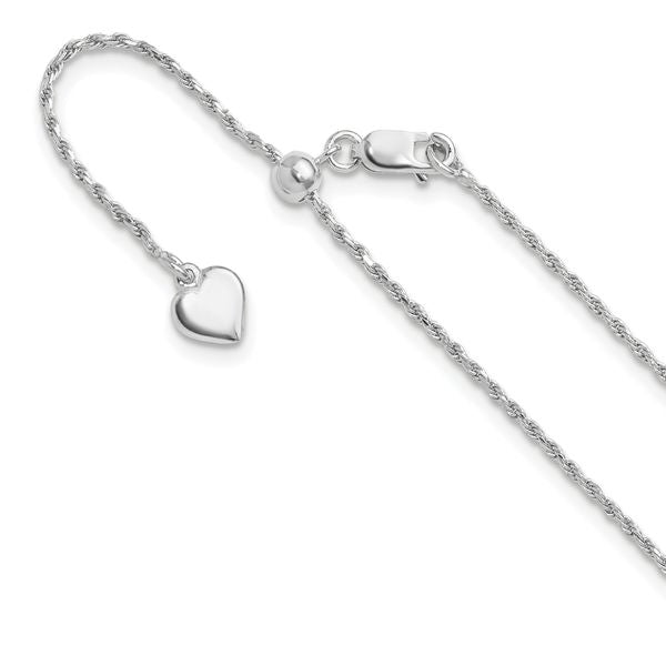 Leslie's Sterling Silver Adjustable 1.2mm D/C Rope Chain
