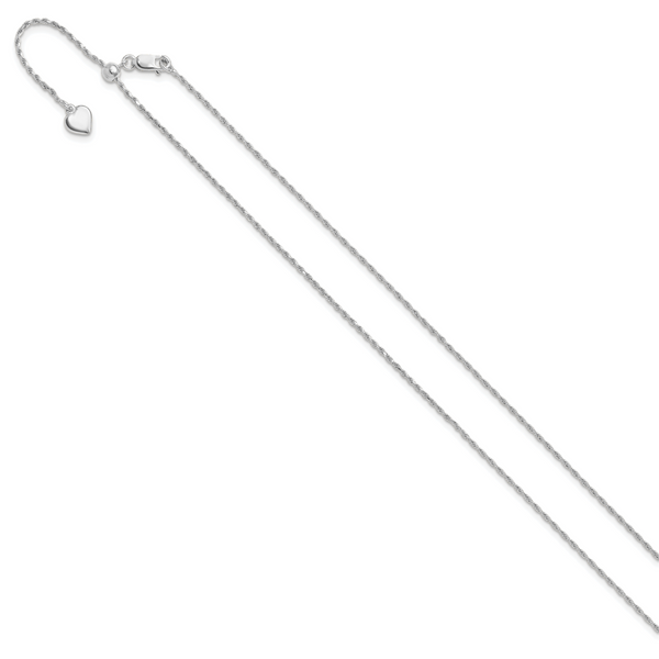 Leslie's Sterling Silver Adjustable 1.2mm D/C Rope Chain - Image 2