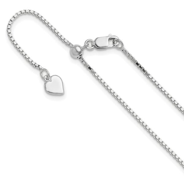 Leslie's Sterling Silver Adjustable 1.1mm Box Chain
