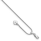 Leslie's Sterling Silver RH-plated Adjustable Snake Chain Anklet