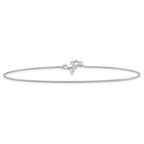 Leslie's Sterling Silver RH-plated Adjustable Snake Chain Anklet - Image 3
