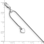 Leslie's Sterling Silver RH-plated Adjustable Snake Chain Anklet - Image 4