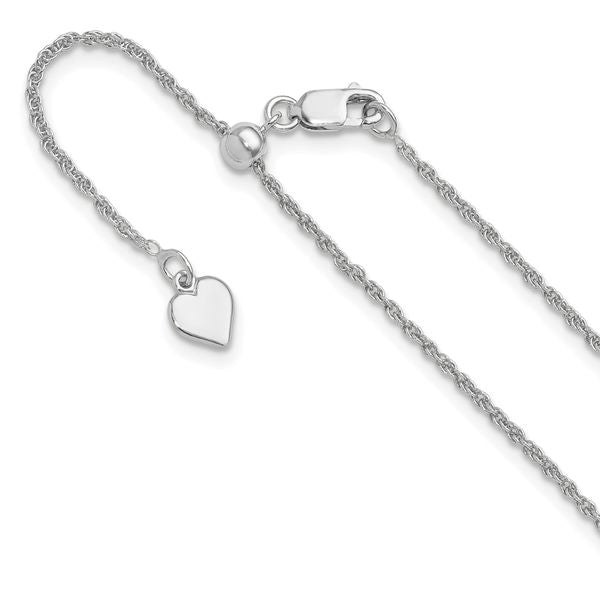 Leslie's Sterling Silver Adjustable 1.35mm Loose Rope Chain