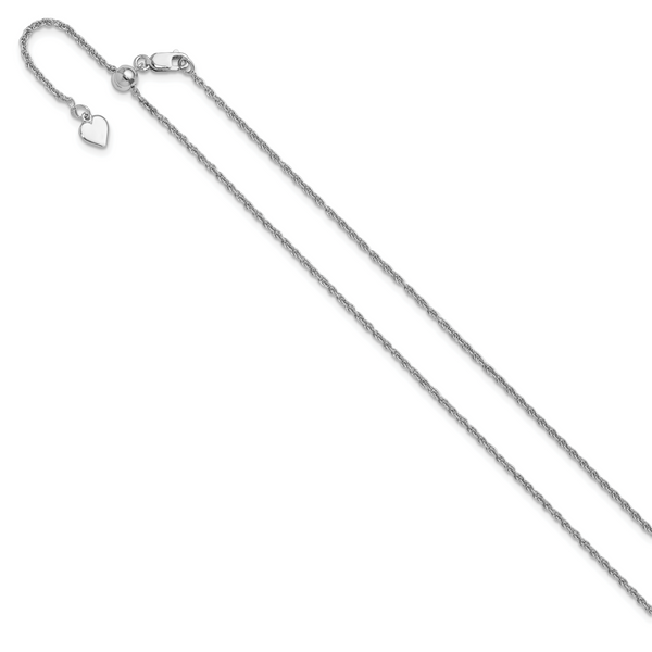 Leslie's Sterling Silver Adjustable 1.55mm Loose Rope Chain - Image 2