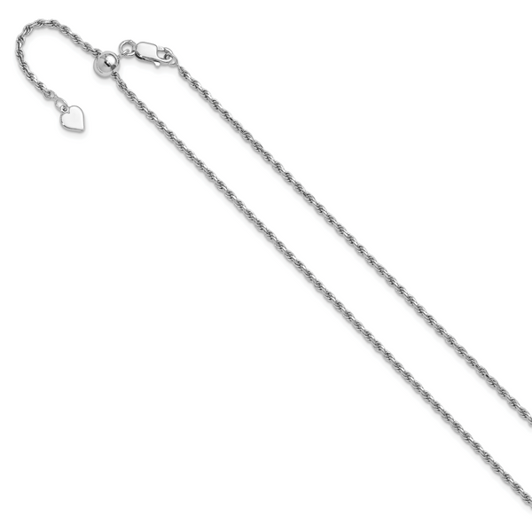 Leslie's Sterling Silver Adjustable 2mm D/C Rope Chain - Image 2