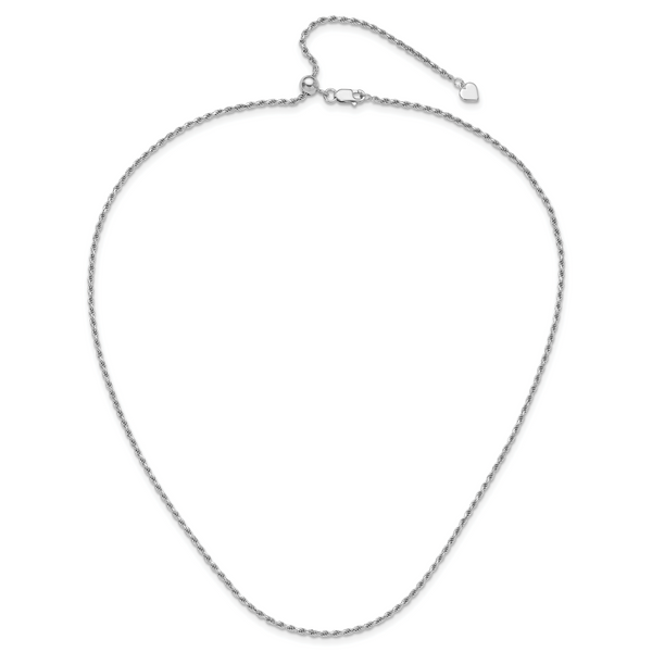 Leslie's Sterling Silver Adjustable 2mm D/C Rope Chain - Image 4
