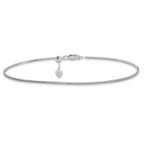 Leslie's Sterling Silver RH-plated Adjustable Wheat Chain Anklet - Image 3
