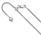 Leslie's Sterling Silver Adjustable 1.45mm D/C Square Spiga Chain