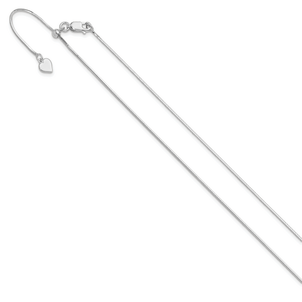 Leslie's Sterling Silver Adjustable 1mm D/C Square Snake Chain - Image 2