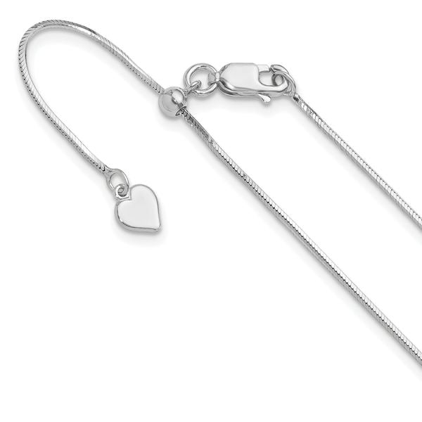 Leslie's Sterling Silver Adjustable 1mm D/C Square Snake Chain