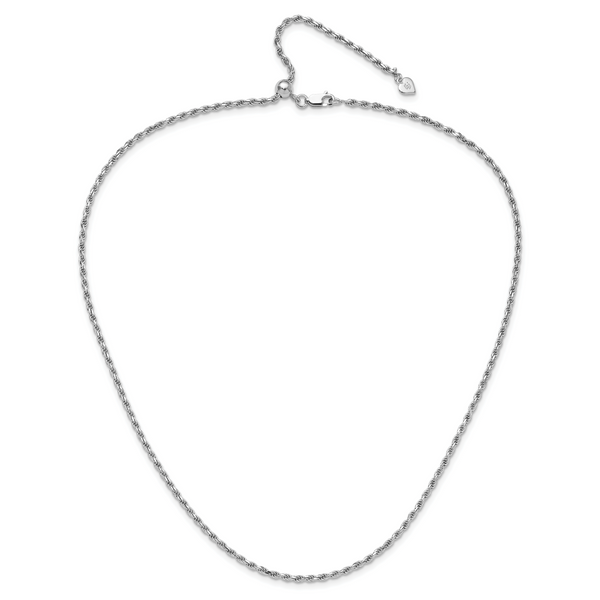 Leslie's Sterling Silver Adjustable 2.25mm D/C Rope Chain - Image 4