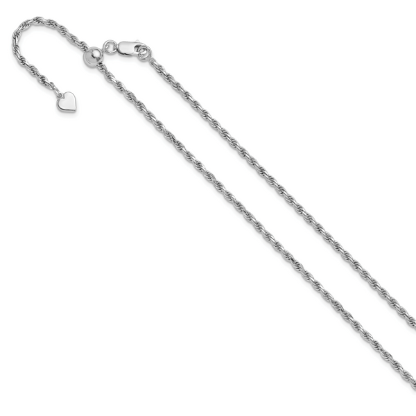Leslie's Sterling Silver Adjustable 2.25mm D/C Rope Chain - Image 2