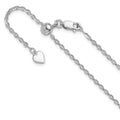 Leslie's Sterling Silver Adjustable 2mm Cable Chain