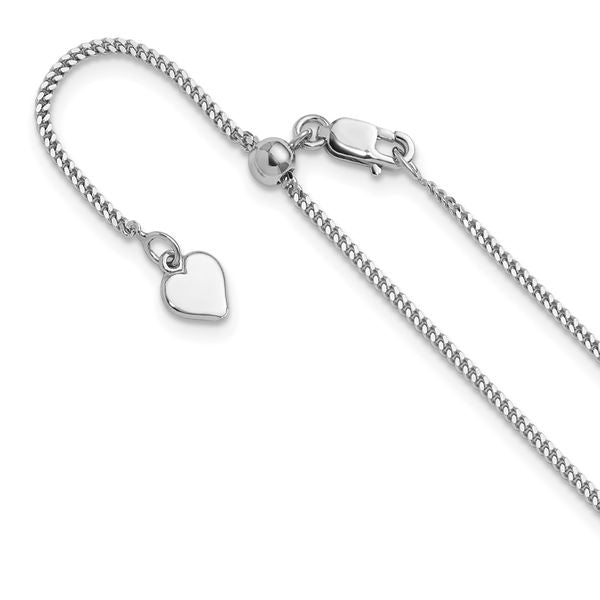 Leslie's Sterling Silver Adjustable 1.4mm Curb Chain