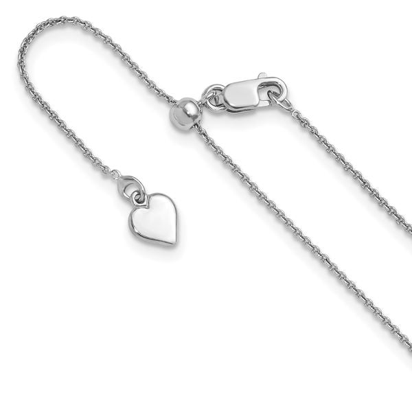 Leslie's Sterling Silver Adjustable .95mm Rolo Chain