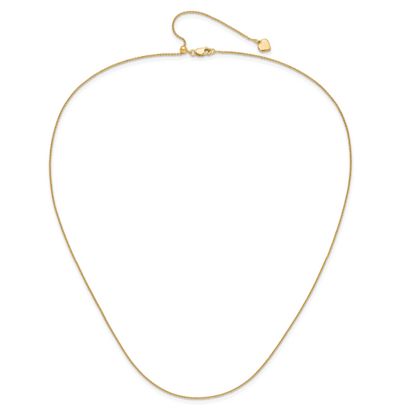 Leslie's Sterling Silver Gold-plated Adjustable .95mm Rolo Chain - Image 4