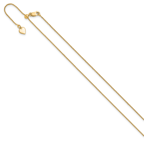 Leslie's Sterling Silver Gold-plated Adjustable .95mm Rolo Chain - Image 2