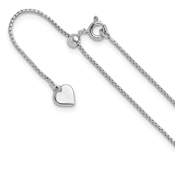Leslie's Sterling Silver Adjustable .95mm Round Box Chain