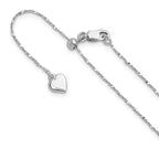 Leslie's Sterling Silver Adjustable .95mm Singapore Chain