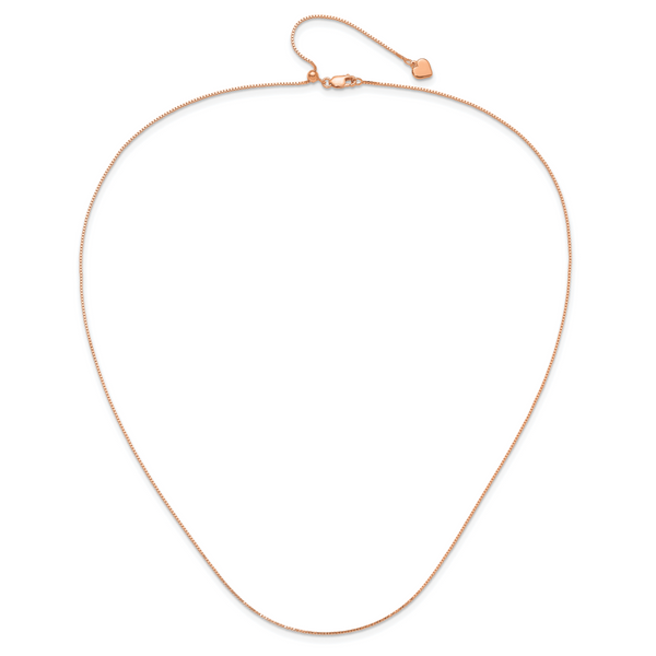 Leslie's Sterling Silver Rose Gold-plated Adjustable .85mm Box Chain - Image 4