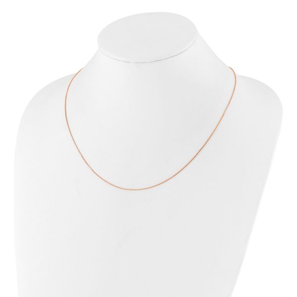 Leslie's Sterling Silver Rose Gold-plated Adjustable .85mm Box Chain - Image 3