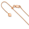 Leslie's Sterling Silver Rose Gold-plated Adjustable .95mm Box Chain