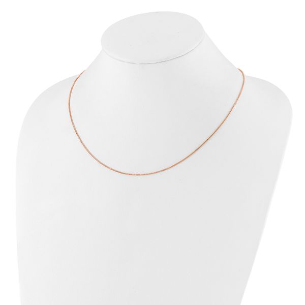 Leslie's Sterling Silver Rose Gold-plated Adjustable .95mm Box Chain - Image 3