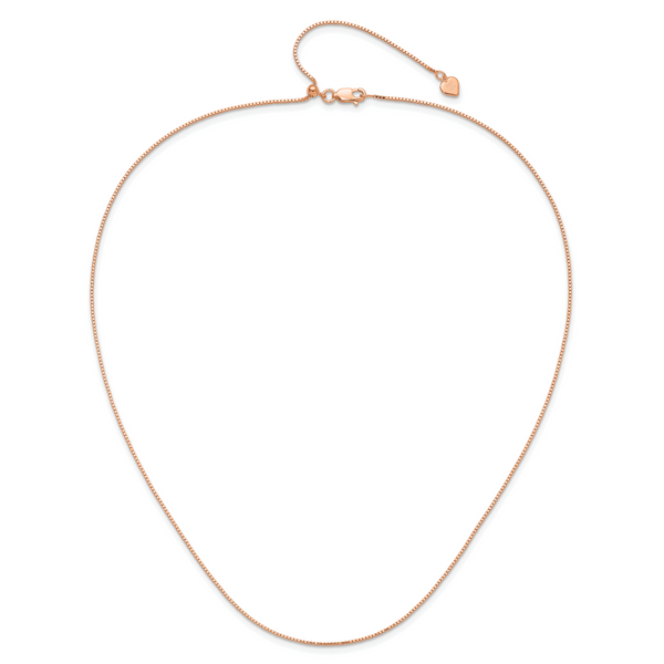 Leslie's Sterling Silver Rose Gold-plated Adjustable .95mm Box Chain - Image 4