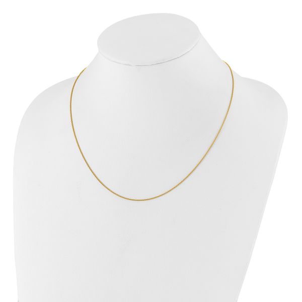 Leslie's Sterling Silver Gold-plated Adjustable 1mm Spiga Chain - Image 3