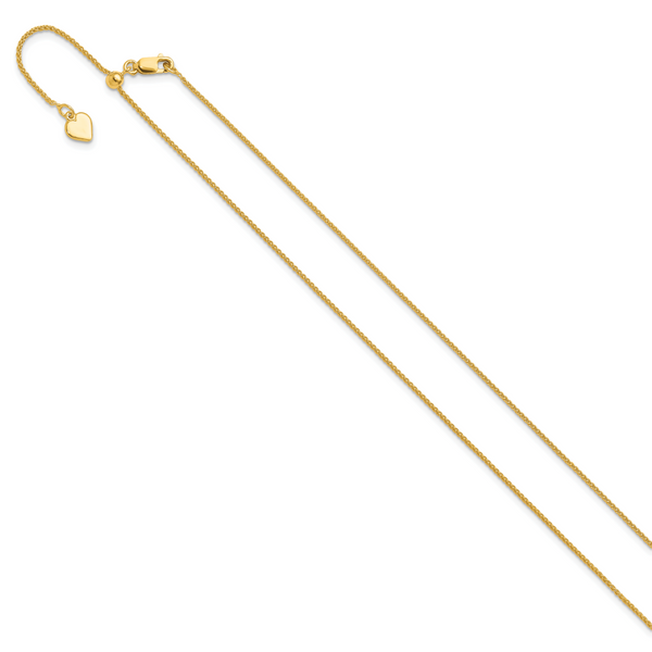 Leslie's Sterling Silver Gold-plated Adjustable 1mm Spiga Chain - Image 2