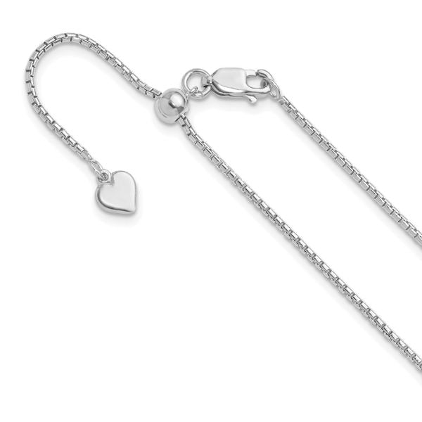 Leslie's Sterling Silver Adjustable 1.25mm Round Box Chain