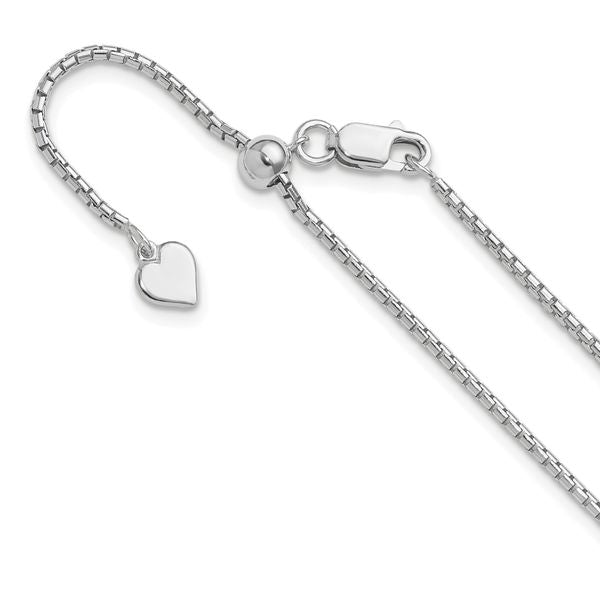 Leslie's Sterling Silver Adjustable 1.5mm Round Box Chain