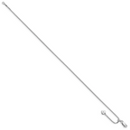 Leslie's Sterling Silver RH-plated Adjustable Box Chain Anklet - Image 2