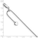 Leslie's Sterling Silver RH-plated Adjustable Box Chain Anklet - Image 4